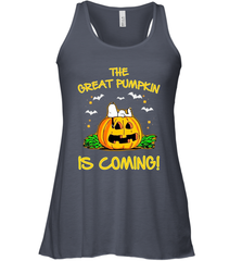 The Great Pumpkin Is Coming Snoopy Halloween Racerback Tank - NFLFanGift