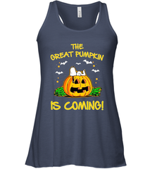 The Great Pumpkin Is Coming Snoopy Halloween Racerback Tank - NFLFanGift