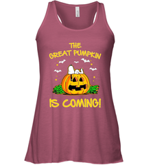 The Great Pumpkin Is Coming Snoopy Halloween Racerback Tank - NFLFanGift