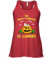 The Great Pumpkin Is Coming Snoopy Halloween Racerback Tank - NFLFanGift