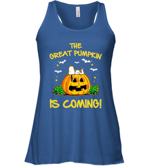 The Great Pumpkin Is Coming Snoopy Halloween Racerback Tank - NFLFanGift
