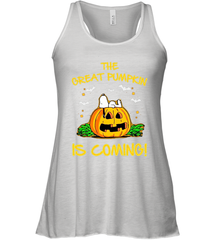The Great Pumpkin Is Coming Snoopy Halloween Racerback Tank - NFLFanGift