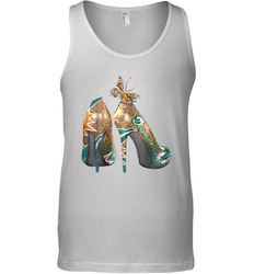 NFL Miami Dolphins High Heel Butterfly Rhinestone Tide Tank Top - NFLFanGift