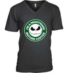 Starbucks Inspired Jack Skellington Coffee I'm A Nightmare Before Coffee Men's Vneck - NFLFanGift