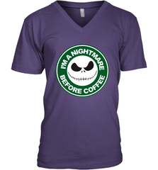 Starbucks Inspired Jack Skellington Coffee I'm A Nightmare Before Coffee Men's Vneck - NFLFanGift