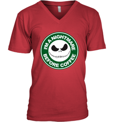 Starbucks Inspired Jack Skellington Coffee I'm A Nightmare Before Coffee Men's Vneck - NFLFanGift