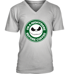 Starbucks Inspired Jack Skellington Coffee I'm A Nightmare Before Coffee Men's Vneck - NFLFanGift