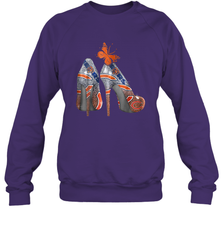 NFL Chicago Bears High Heel Butterfly Rhinestone Tide Crewneck Sweatshirt - NFLFanGift