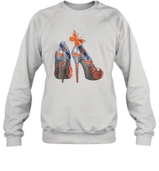 NFL Chicago Bears High Heel Butterfly Rhinestone Tide Crewneck Sweatshirt - NFLFanGift