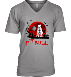 Halloween Stephen king IT Pitbull Moon Shadow shirt Men's Vneck - NFLFanGift