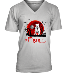 Halloween Stephen king IT Pitbull Moon Shadow shirt Men's Vneck - NFLFanGift