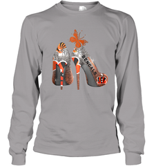 NFL Cincinnati Bengals Rhinestone High Heels Youth Long Sleeve T-Shirt - NFLFanGift