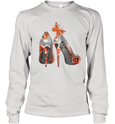 NFL Cincinnati Bengals Rhinestone High Heels Youth Long Sleeve T-Shirt - NFLFanGift