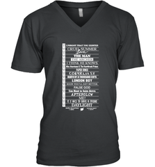 Stella Taylor Swift Black Tee With Tracklist Men's Vneck - NFLFanGift