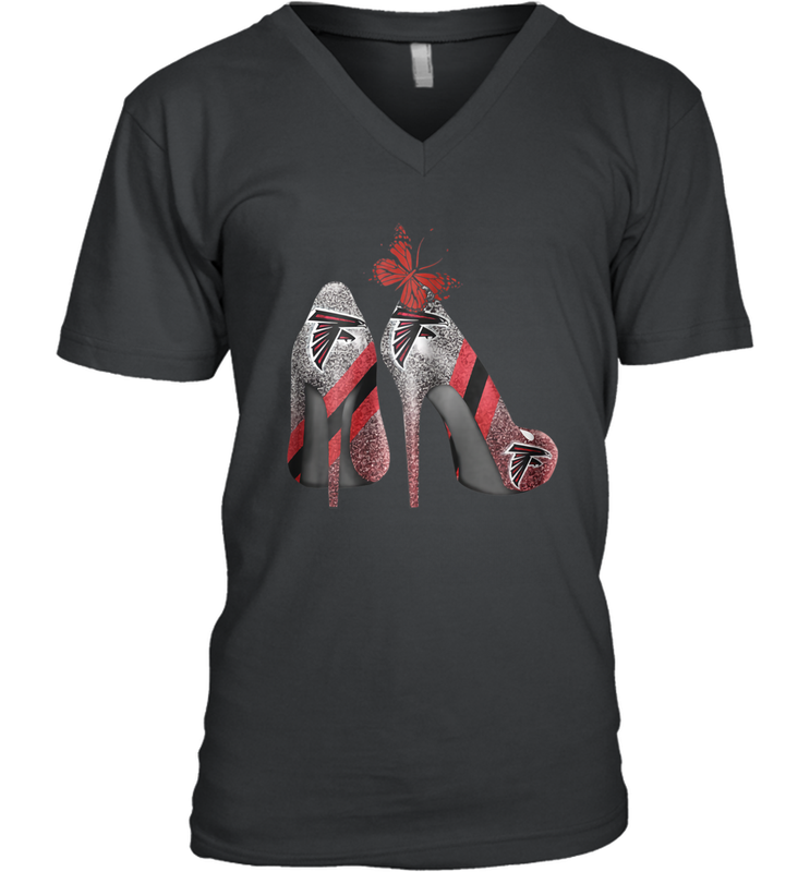 NFL Atlanta Falcons Rhinestone High Heels Men's Vneck - NFLFanGift