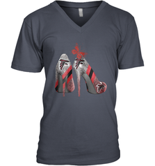 NFL Atlanta Falcons Rhinestone High Heels Men's Vneck - NFLFanGift