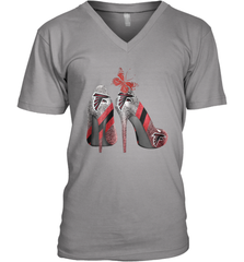 NFL Atlanta Falcons Rhinestone High Heels Men's Vneck - NFLFanGift