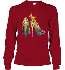 NFL Baltimore Ravens Steelers Rhinestone High Heels Long Sleeve T-Shirt - NFLFanGift