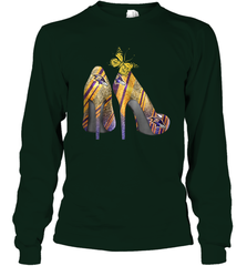 NFL Baltimore Ravens Steelers Rhinestone High Heels Long Sleeve T-Shirt - NFLFanGift