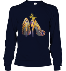 NFL Baltimore Ravens Steelers Rhinestone High Heels Long Sleeve T-Shirt - NFLFanGift