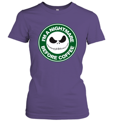 Starbucks Inspired Jack Skellington Coffee I'm A Nightmare Before Coffee Women's T-Shirt - NFLFanGift