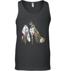 Pittsburgh Steeler High Heel Butterfly Rhinestone Tide Tank Top - NFLFanGift