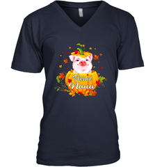 Blessing Nana Pig Pumpkin Halloween Men's Vneck - NFLFanGift