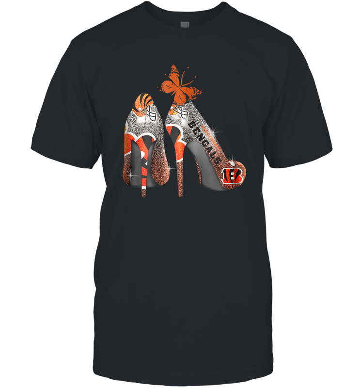 NFL Cincinnati Bengals Rhinestone High Heels Men's T-Shirt - NFLFanGift