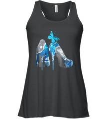 NFL Detroit Lions High Heel Butterfly Rhinestone Tide Racerback Tank - NFLFanGift