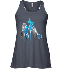 NFL Detroit Lions High Heel Butterfly Rhinestone Tide Racerback Tank - NFLFanGift