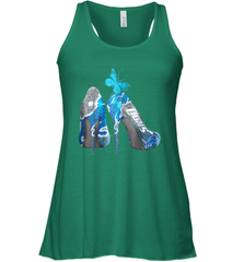 NFL Detroit Lions High Heel Butterfly Rhinestone Tide Racerback Tank - NFLFanGift