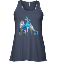 NFL Detroit Lions High Heel Butterfly Rhinestone Tide Racerback Tank - NFLFanGift