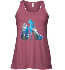 NFL Detroit Lions High Heel Butterfly Rhinestone Tide Racerback Tank - NFLFanGift