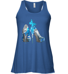 NFL Detroit Lions High Heel Butterfly Rhinestone Tide Racerback Tank - NFLFanGift