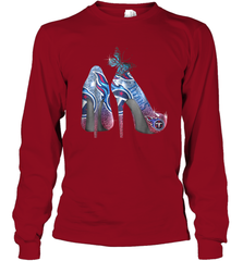 NFL TEnnessee Titans High Heel Butterfly Rhinestone Tide Long Sleeve T-Shirt - NFLFanGift