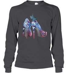 NFL TEnnessee Titans High Heel Butterfly Rhinestone Tide Long Sleeve T-Shirt - NFLFanGift