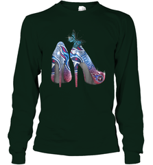 NFL TEnnessee Titans High Heel Butterfly Rhinestone Tide Long Sleeve T-Shirt - NFLFanGift