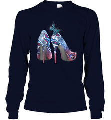 NFL TEnnessee Titans High Heel Butterfly Rhinestone Tide Long Sleeve T-Shirt - NFLFanGift