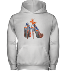 NFL Chicago Bears High Heel Butterfly Rhinestone Tide Youth Hoodie - NFLFanGift