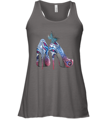NFL TEnnessee Titans High Heel Butterfly Rhinestone Tide Racerback Tank - NFLFanGift