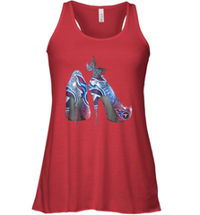 NFL TEnnessee Titans High Heel Butterfly Rhinestone Tide Racerback Tank - NFLFanGift