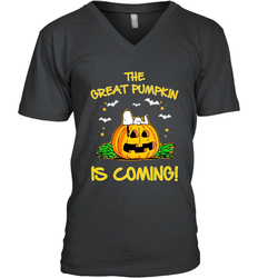 The Great Pumpkin Is Coming Snoopy Halloween Men's Vneck - NFLFanGift
