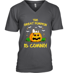 The Great Pumpkin Is Coming Snoopy Halloween Men's Vneck - NFLFanGift