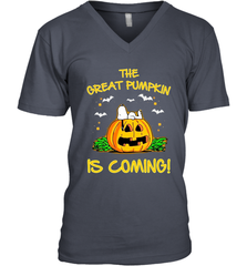 The Great Pumpkin Is Coming Snoopy Halloween Men's Vneck - NFLFanGift