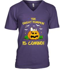 The Great Pumpkin Is Coming Snoopy Halloween Men's Vneck - NFLFanGift