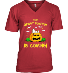 The Great Pumpkin Is Coming Snoopy Halloween Men's Vneck - NFLFanGift