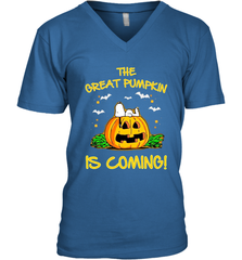 The Great Pumpkin Is Coming Snoopy Halloween Men's Vneck - NFLFanGift
