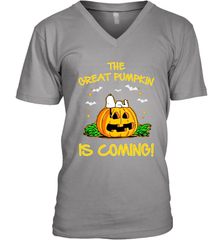 The Great Pumpkin Is Coming Snoopy Halloween Men's Vneck - NFLFanGift