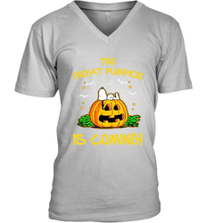 The Great Pumpkin Is Coming Snoopy Halloween Men's Vneck - NFLFanGift