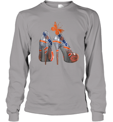 NFL Chicago Bears High Heel Butterfly Rhinestone Tide Youth Long Sleeve T-Shirt - NFLFanGift